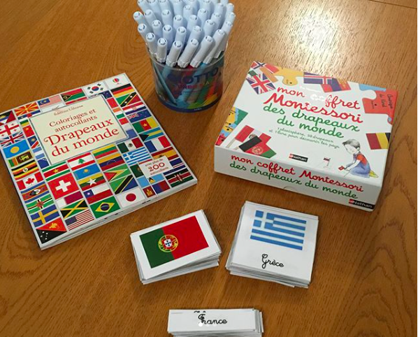 Géographie: Mon coffret Montessori des drapeaux du monde